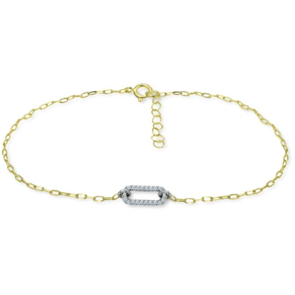 GIANI BERNINI CZ Pavé Link Anklet 18k Gold-Plate Sterling Silver